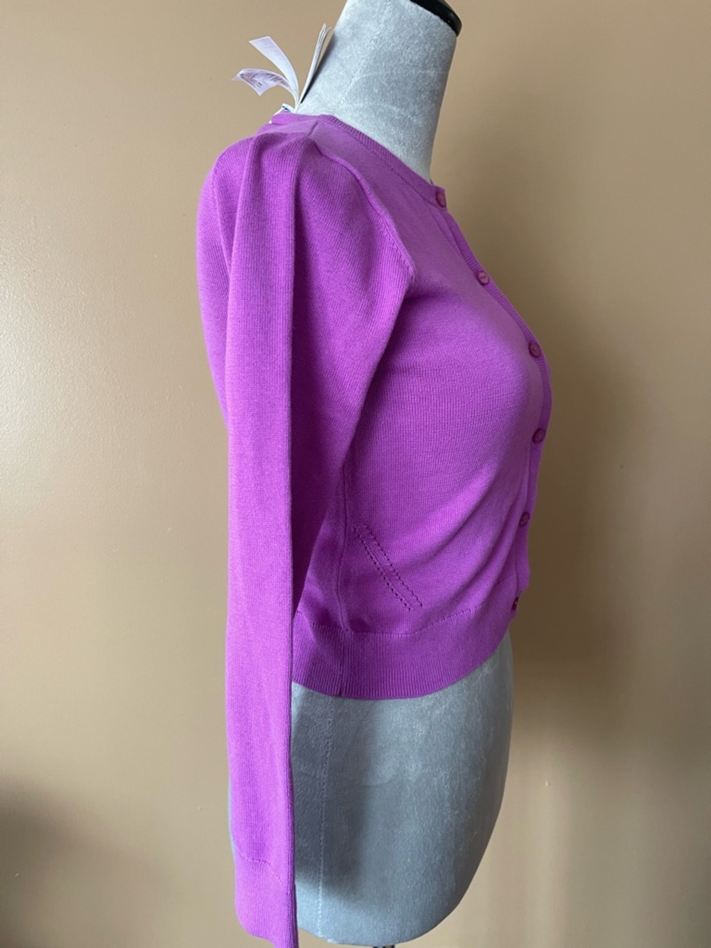Jacadi Girls Classic Button-Front Crewneck Cardigan purple size 10 - Picture 2 of 7